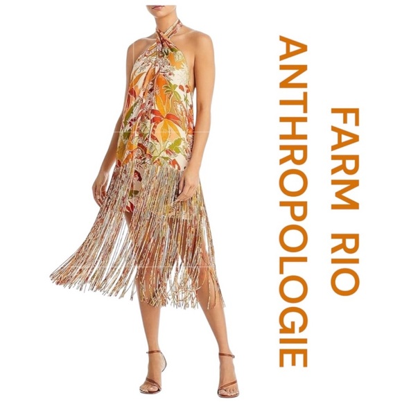 FARM Rio Dresses & Skirts - FARM RIO ANTHROPOLOGIE Leopard Forest Sand Mini Dress, Size L.